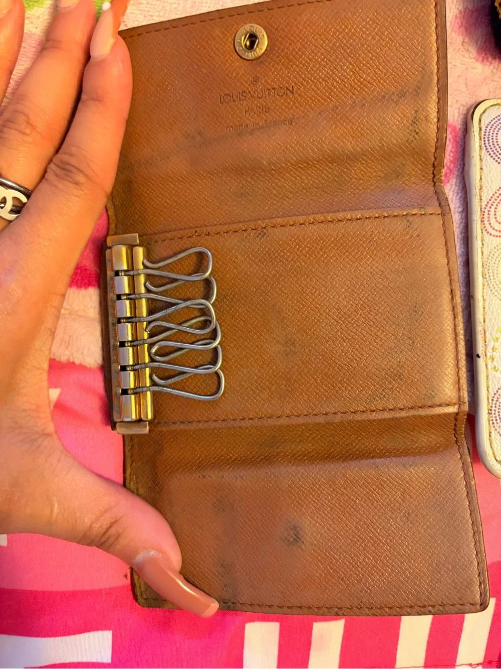 Louis Vuitton Monogram Card & Key Holder in Brown and Gold